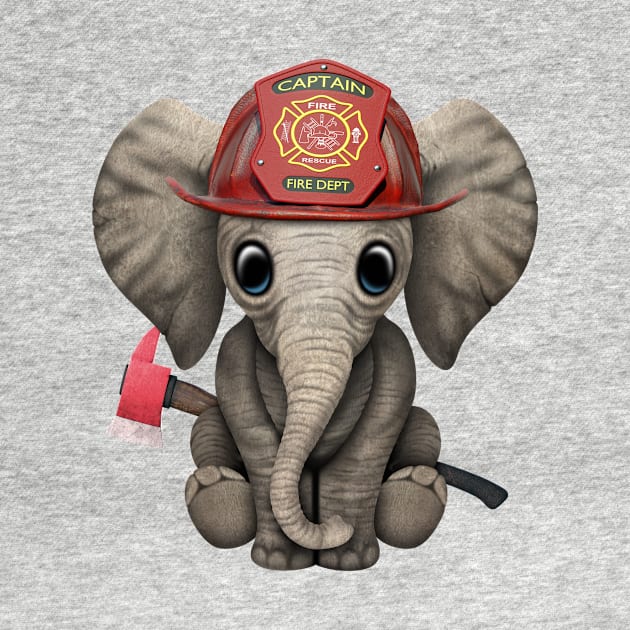 Cute Baby Elephant Firefighter by jeffbartels